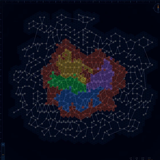 Overworld map with islands and routes