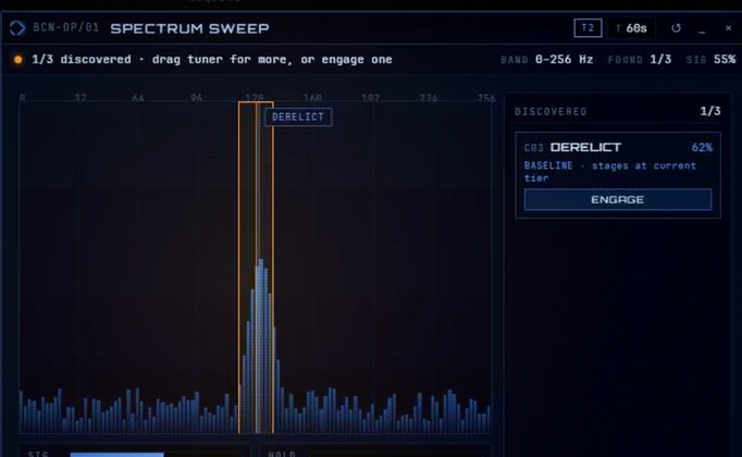 Spectrum sweep exploration interface